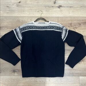 Navy and White Knit Sweater